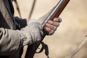 musket and hands